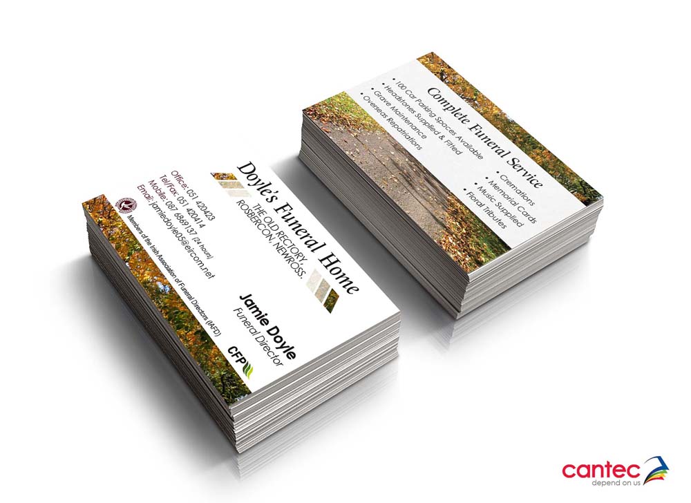 funeral home business card